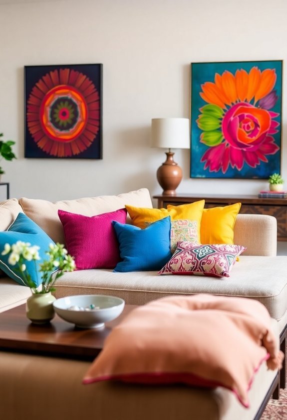 add playful decorative cushions