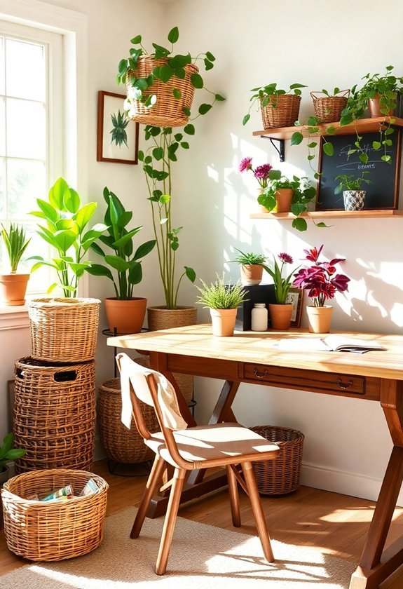 baskets organize home office