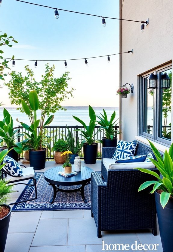 black accents enhance outdoors