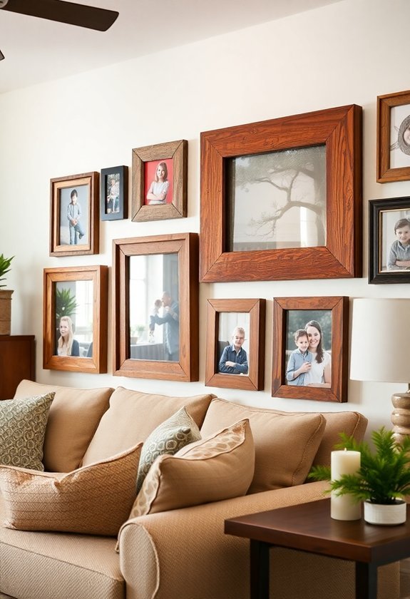 charming natural wood frames