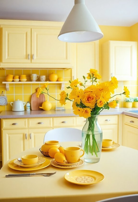 cheerful yellow kitchen decor