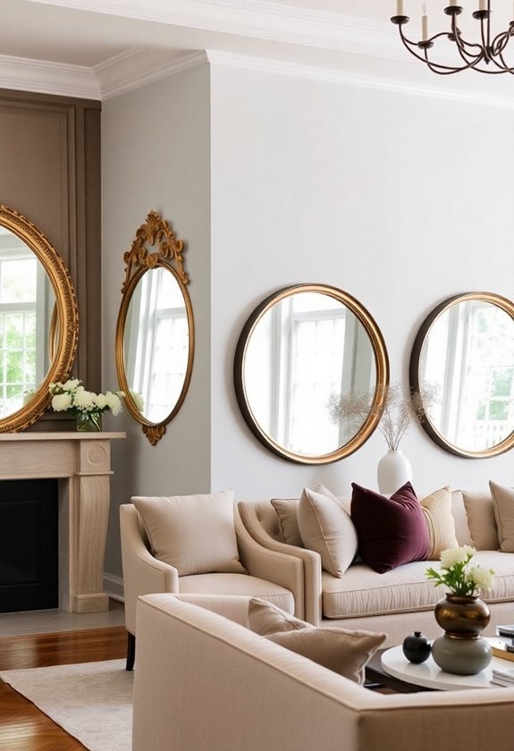 circular ornamental wall mirrors