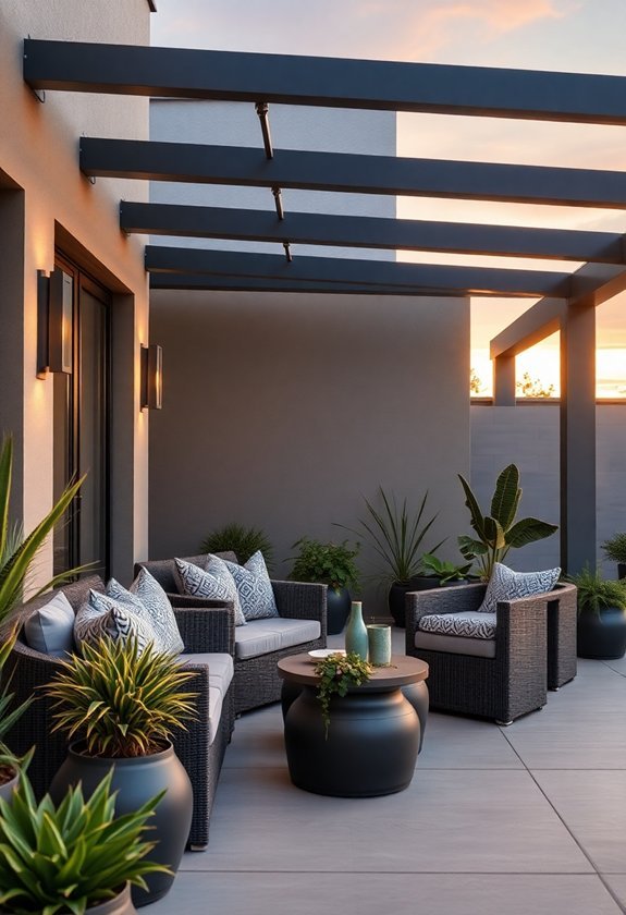 contemporary gray patio design