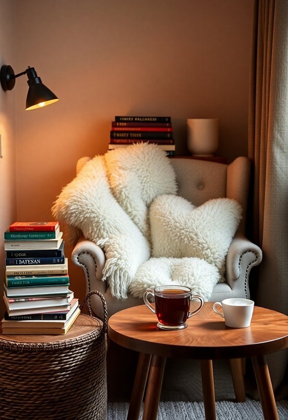 cozy reading nook setup