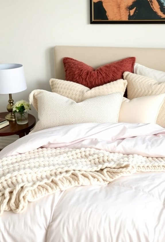 create a cozy bedding arrangement