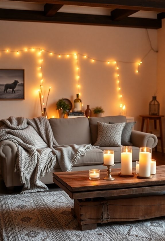 create cozy atmosphere lighting