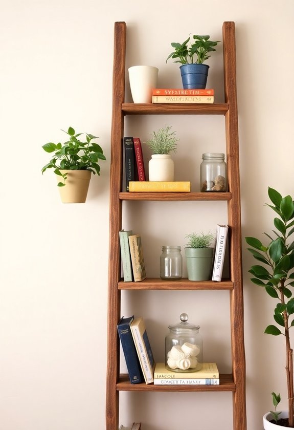 creative ladder shelf ideas