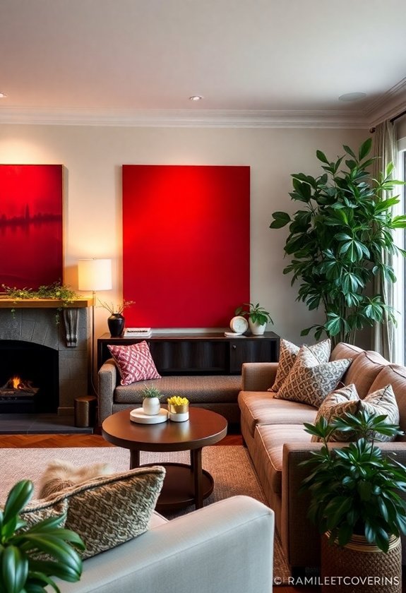 creative red wall decor