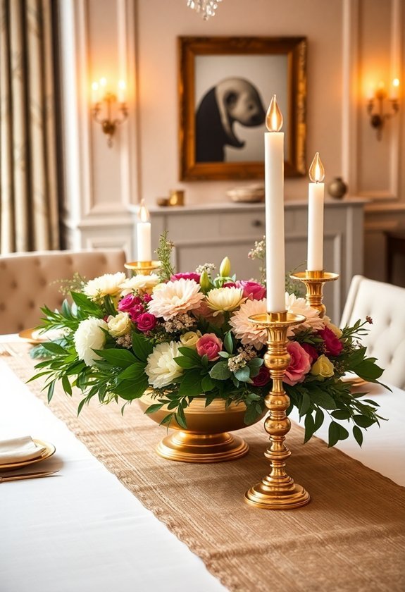 elegant gold table decorations