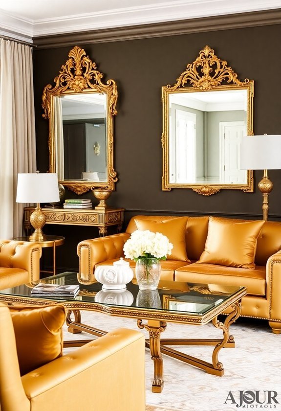 elegant golden furniture accents