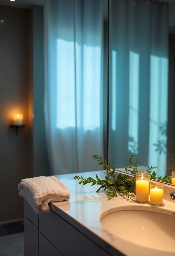 How to Make Your Bathroom Feel Like a Spa With Simple Home Decor Updates 6 gentle illumination for ambiance