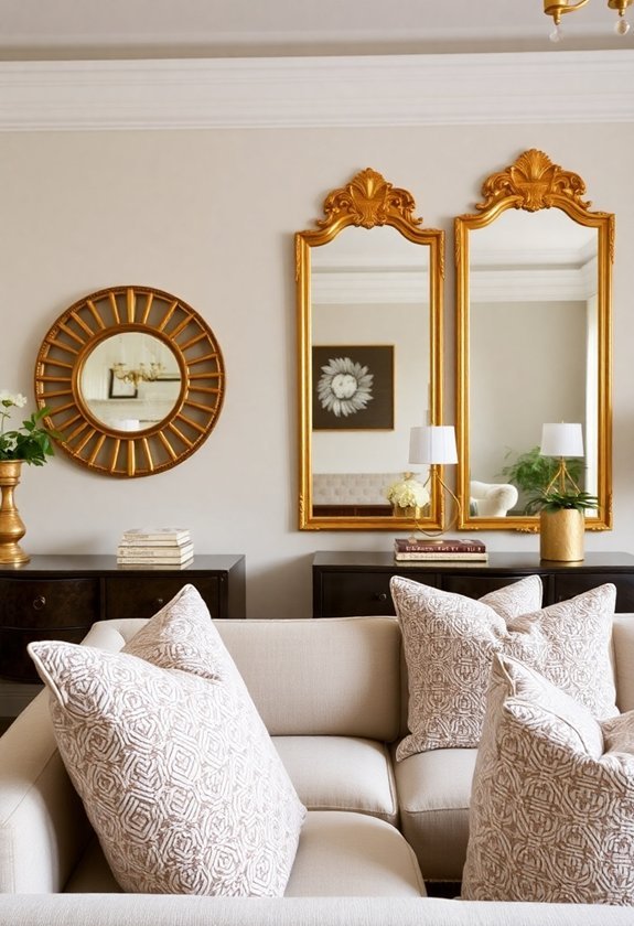 golden accents in decor