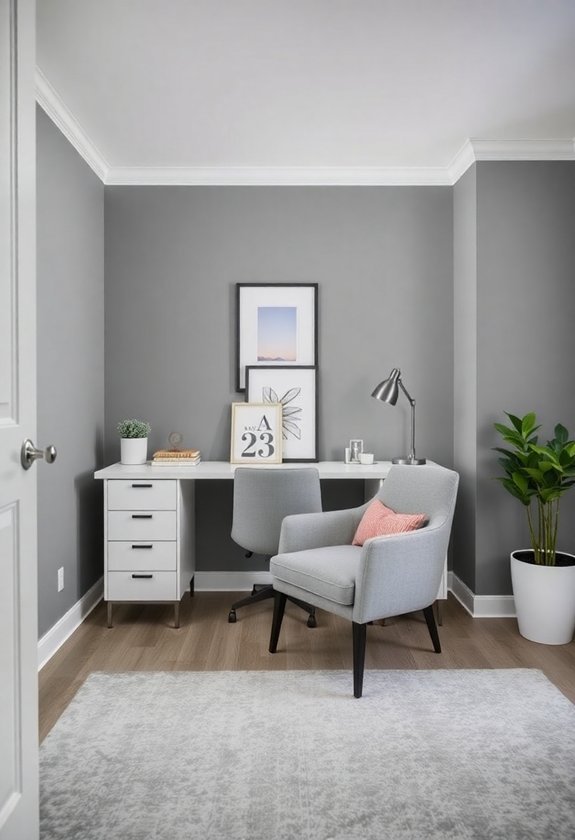 gray accents home office