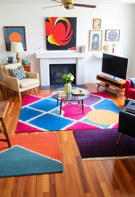 layered rugs for texture