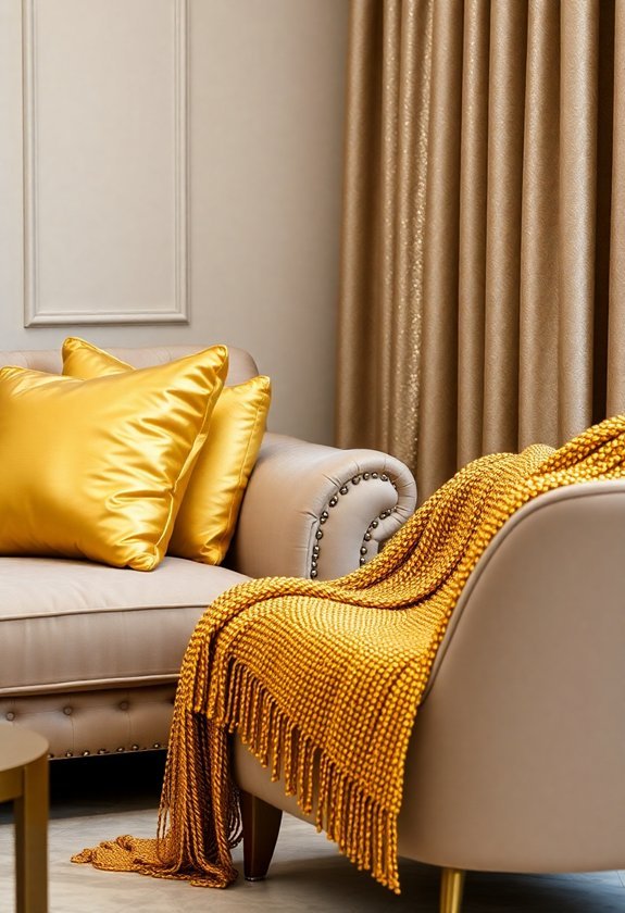 luxurious golden textiles collection