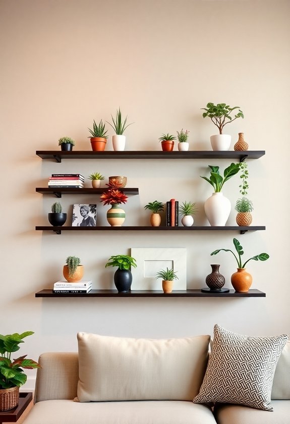 maximize space with shelves