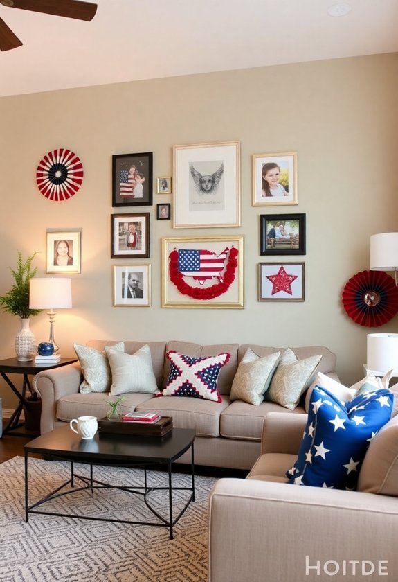 patriotic photo memory wall