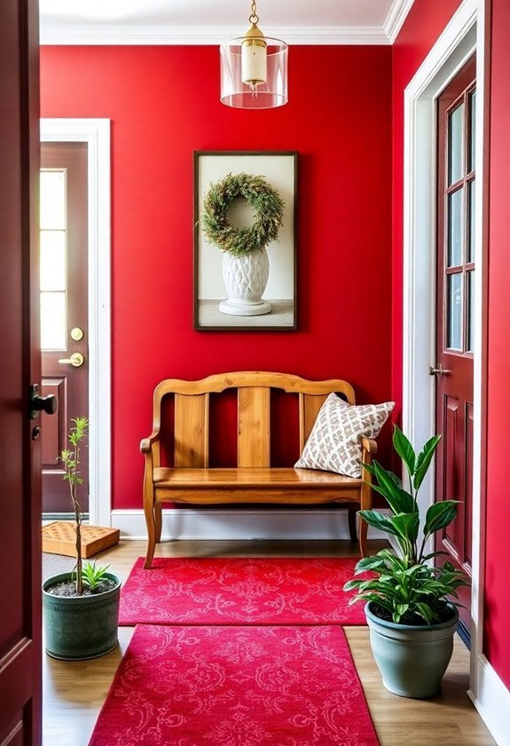 red enhances entryway impact