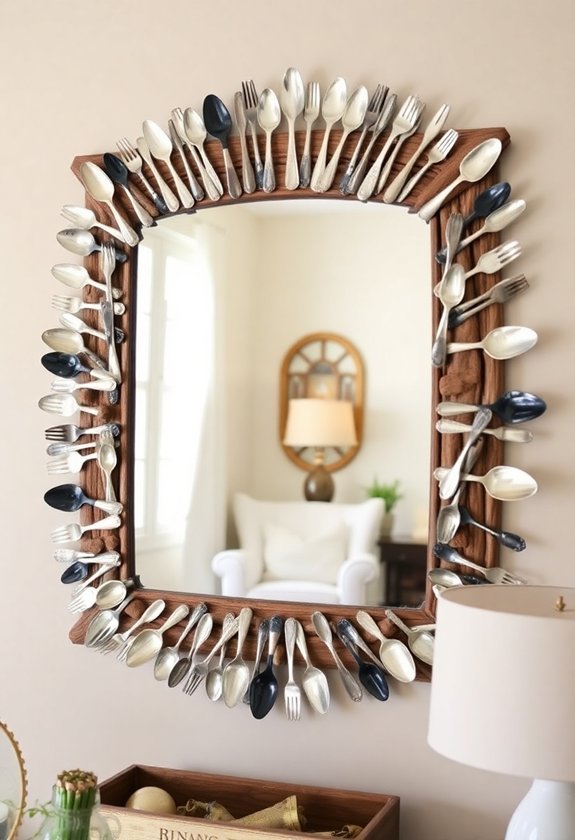 repurposed wall mirror crafting