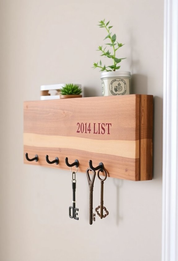 repurposed wood key holder