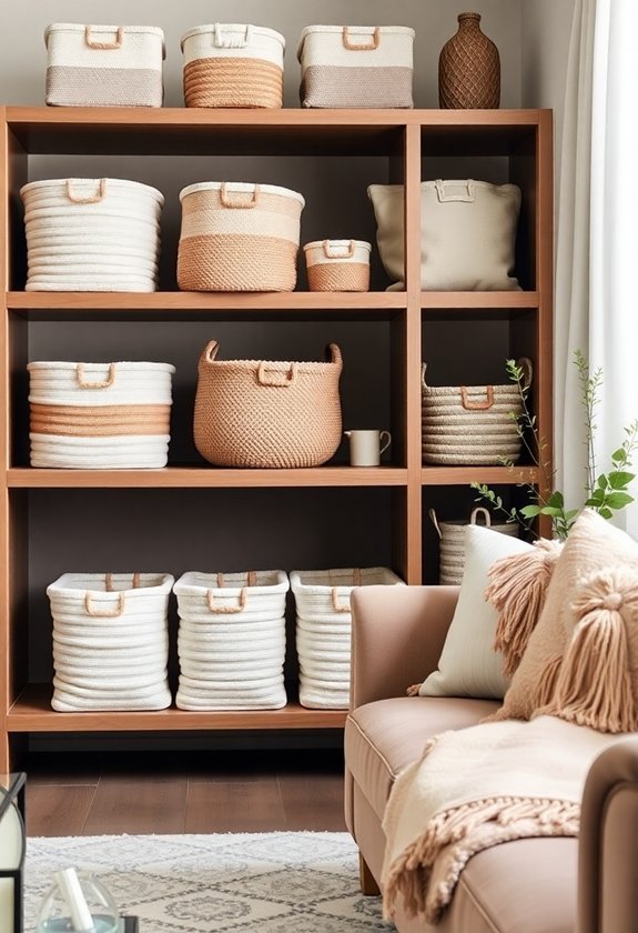 soft fabric storage baskets