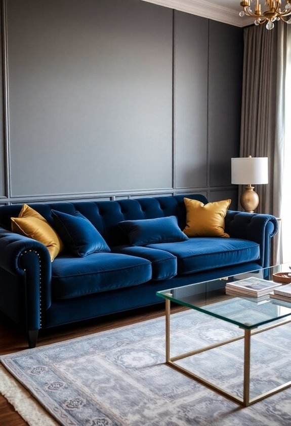 sophisticated dark blue decor