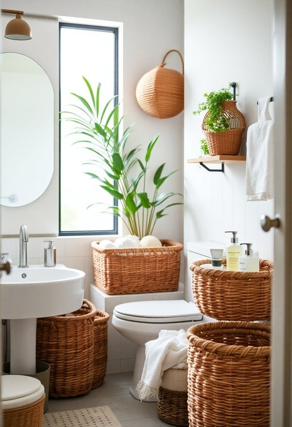 stylish baskets for bathrooms