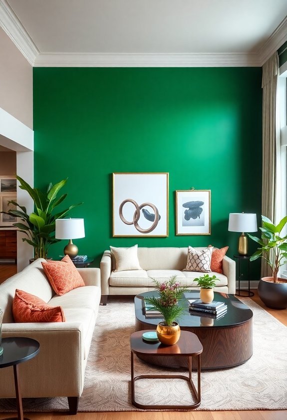 stylish green accent walls