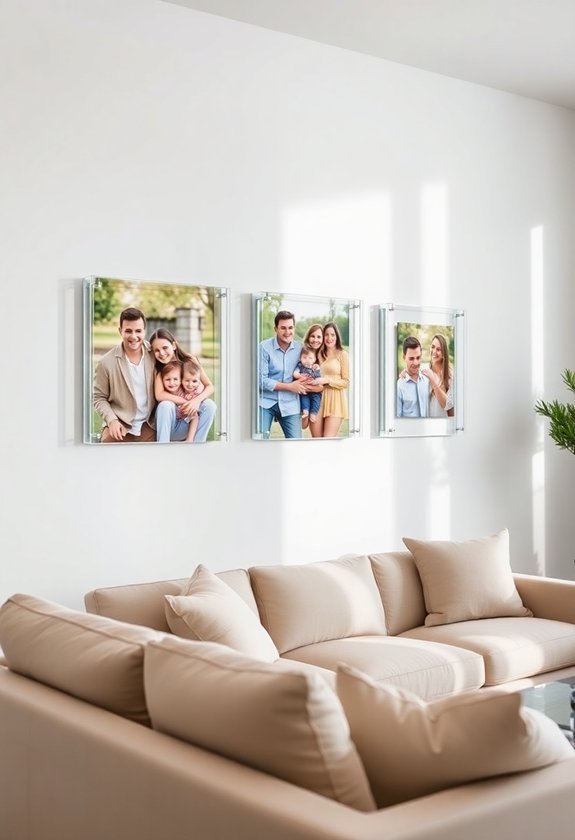 suspended transparent picture displays