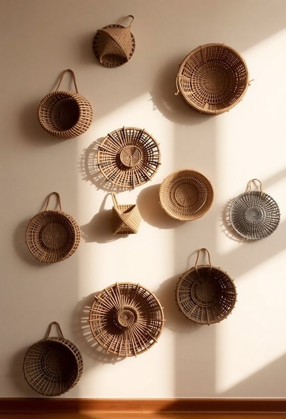 unique basket wall decor