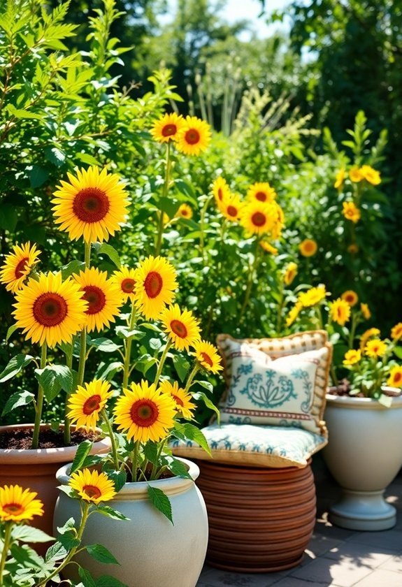 vibrant yellow garden accents