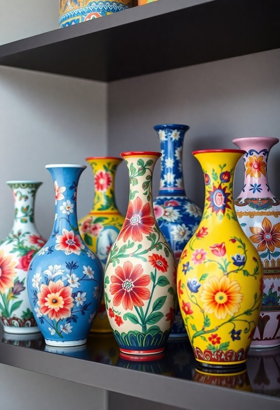 vivid artistic ceramic vases