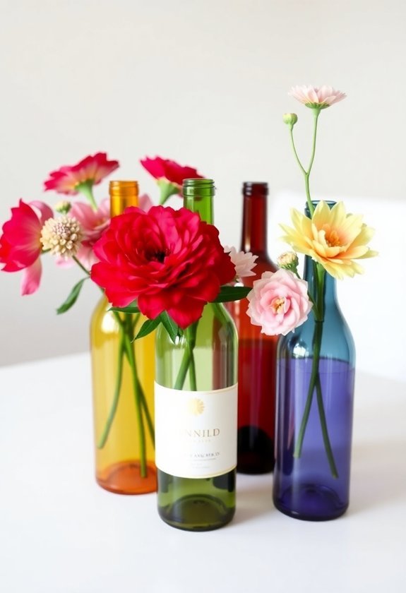 wine bottle vase transformation